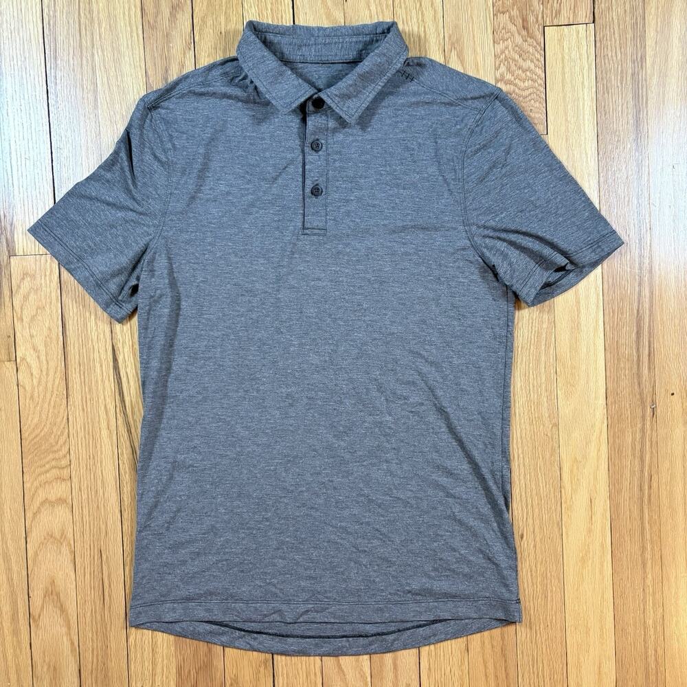 Lululemon Polo Shirt Men’s Size Small Heather Gray Athletic Stretch Casual